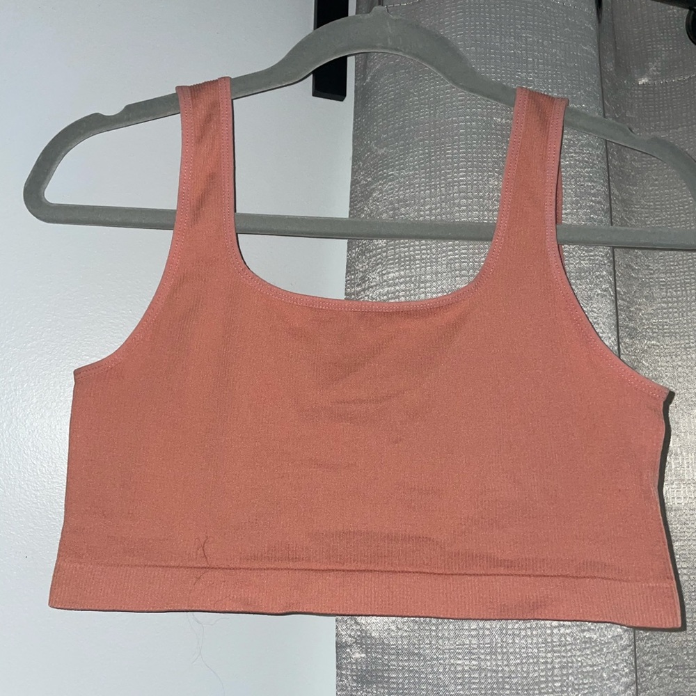 Blush/pink rubbed crop top